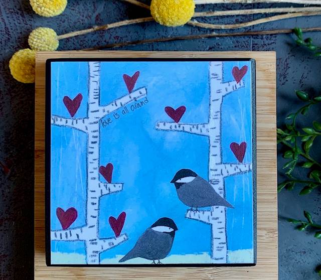Love is all around Wooden Wall Plaque
