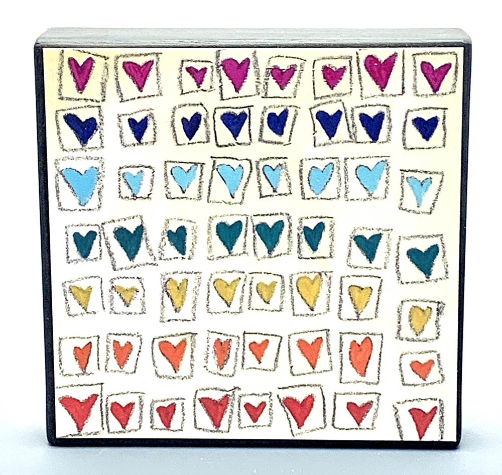 Rainbow Hearts Wooden Wall Plaque