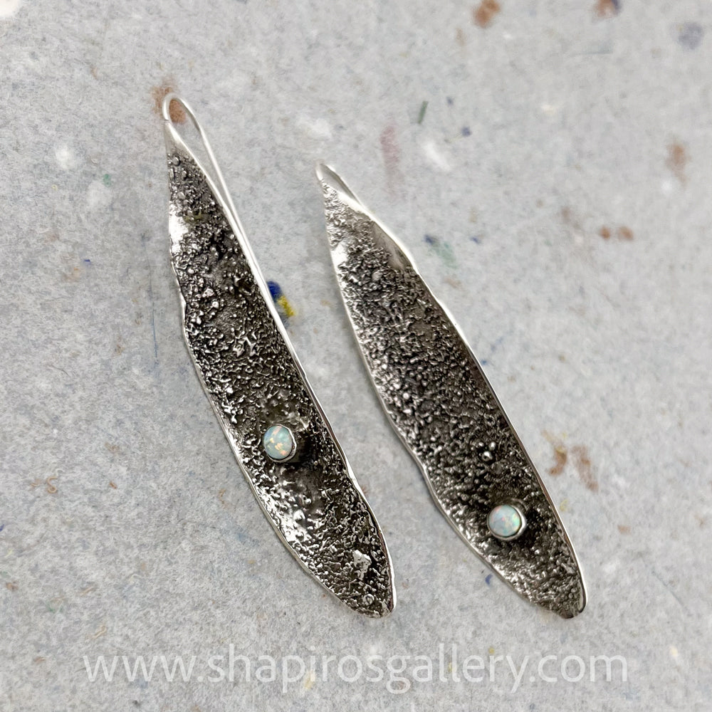 Reticulated Earrings with Opal