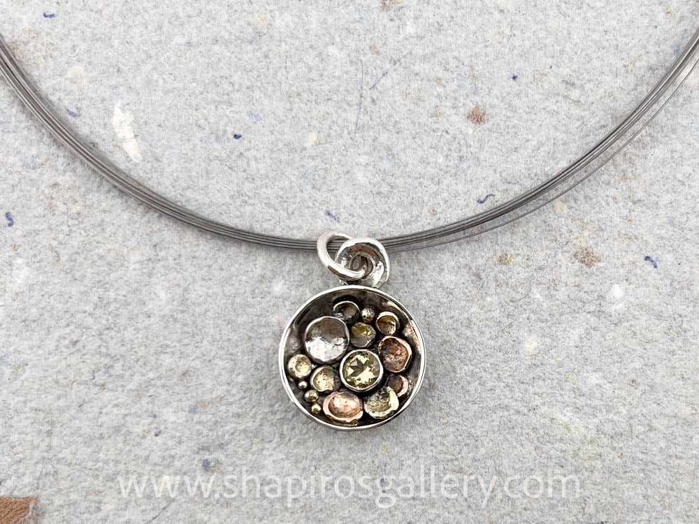 Pebbles on the Beach Pendant Necklace with Citrine