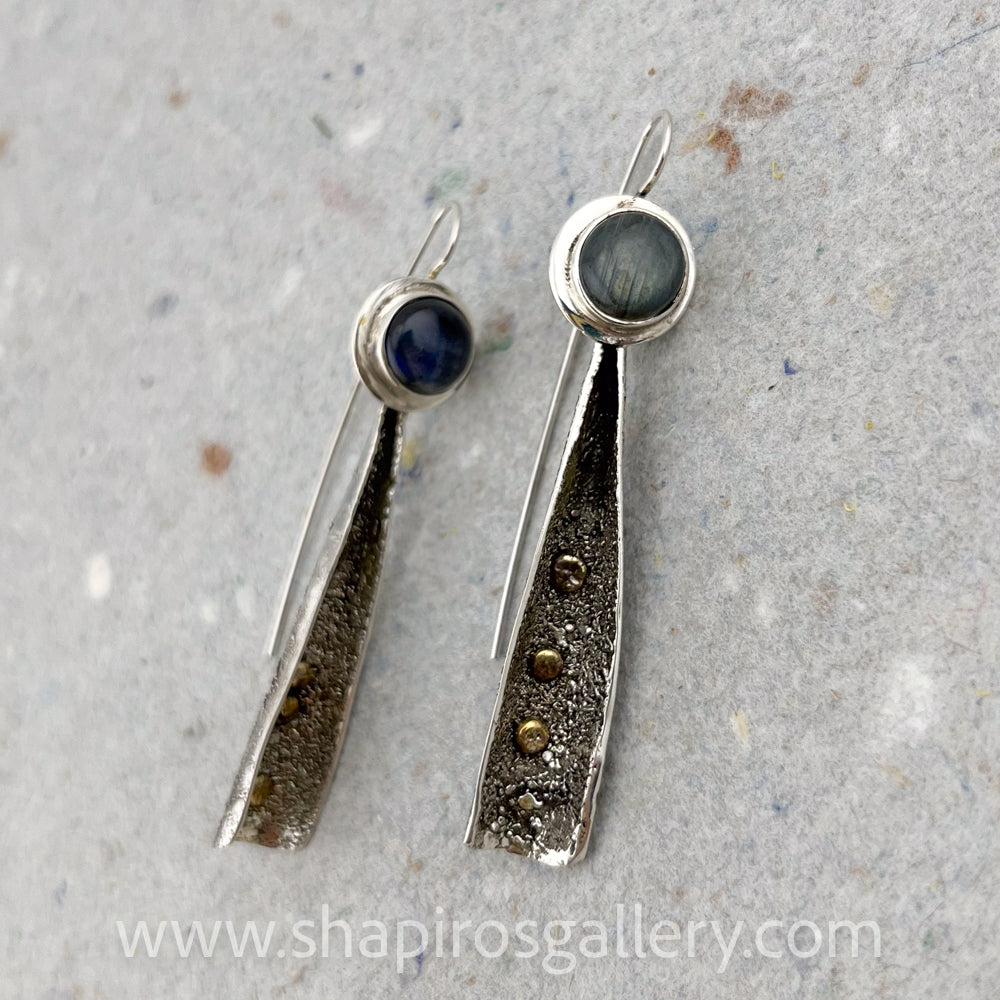 Reticulated Earrings with Labradorite