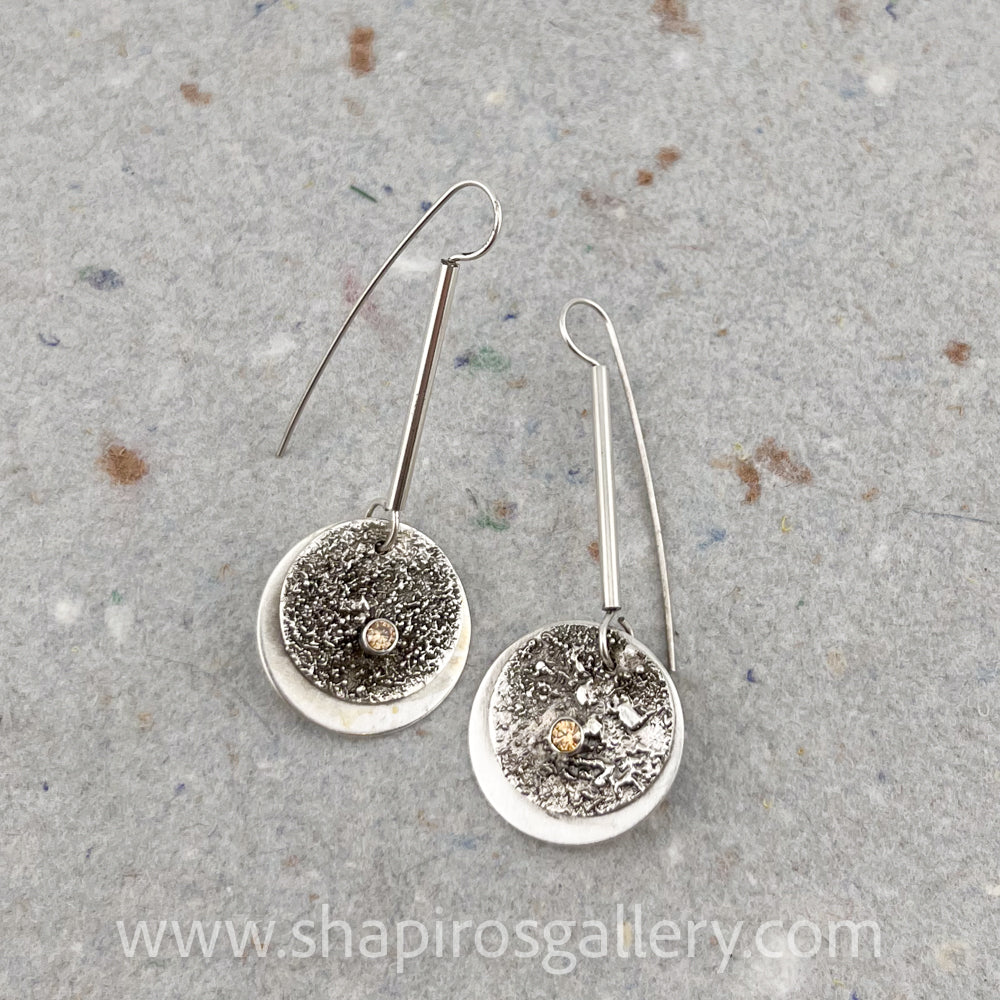 Reticulated Earrings with Honey Topaz