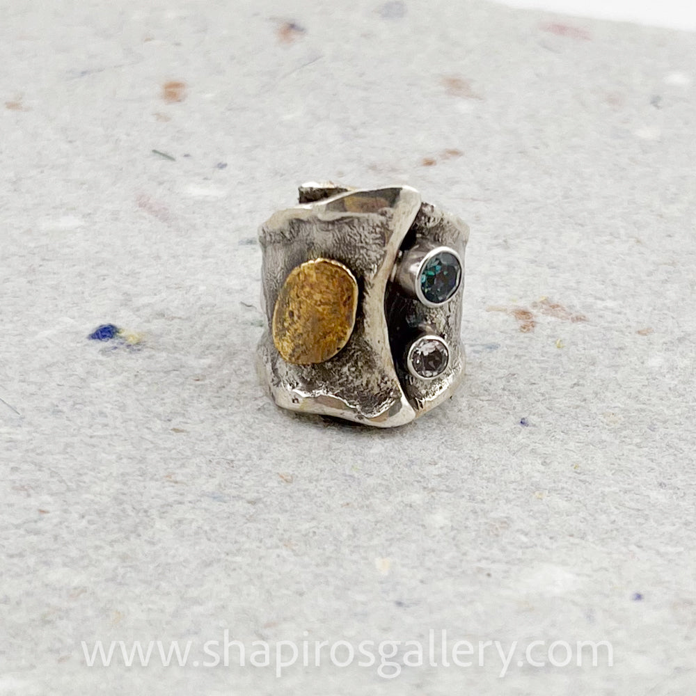 Reticulated Ring with Topaz
