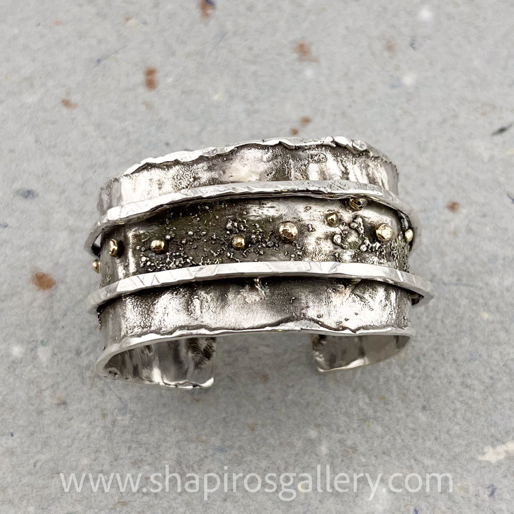 Reticulated Cuff - Contrasting Patina Finish