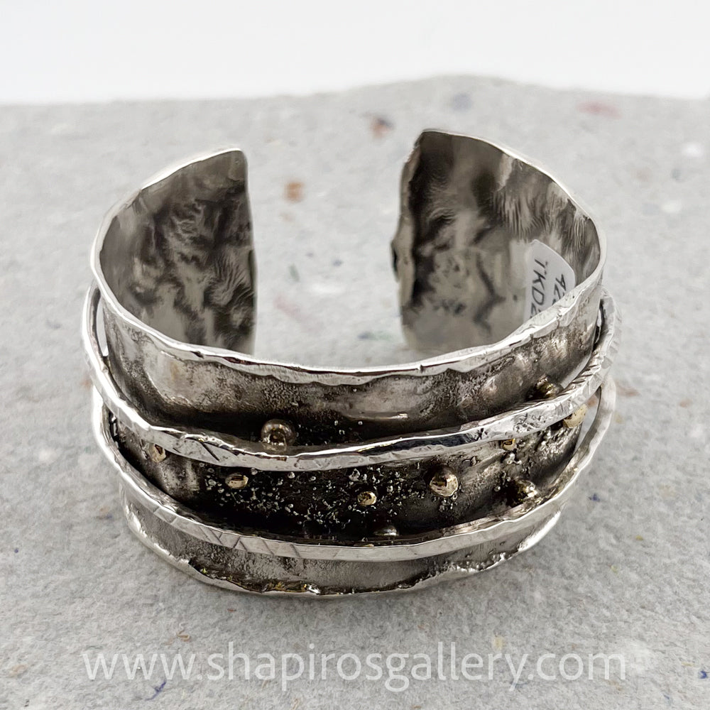 Reticulated Cuff - Contrasting Patina Finish