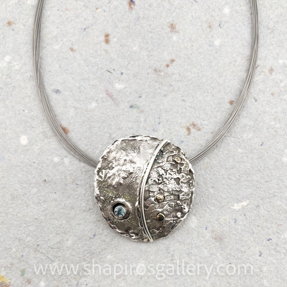 Reticulated Necklace with Blue Topaz
