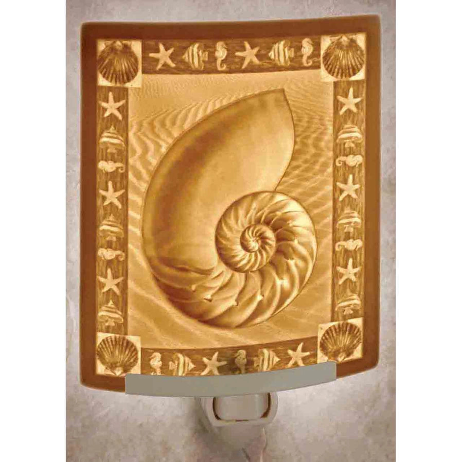 Nautilus Porcelain Lithophane Night Light