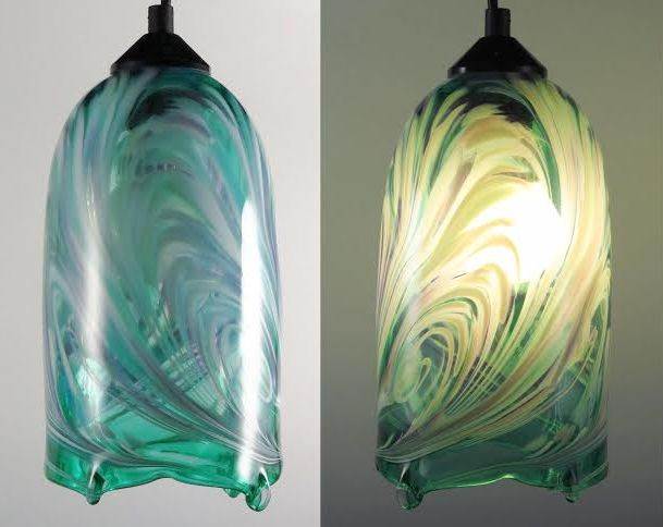 Cool Mix Flame Blown Glass Pendant Lamp