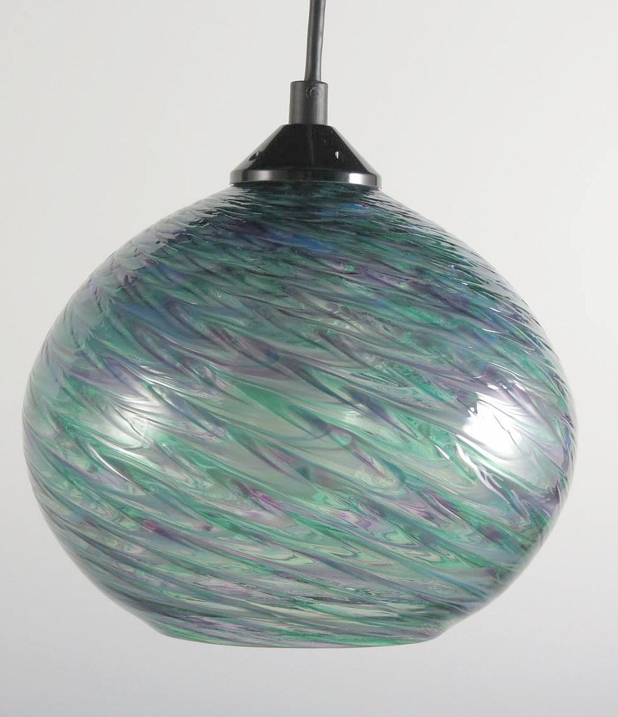 Cool Mix Clear Optic Blown Glass Pendant Lamp