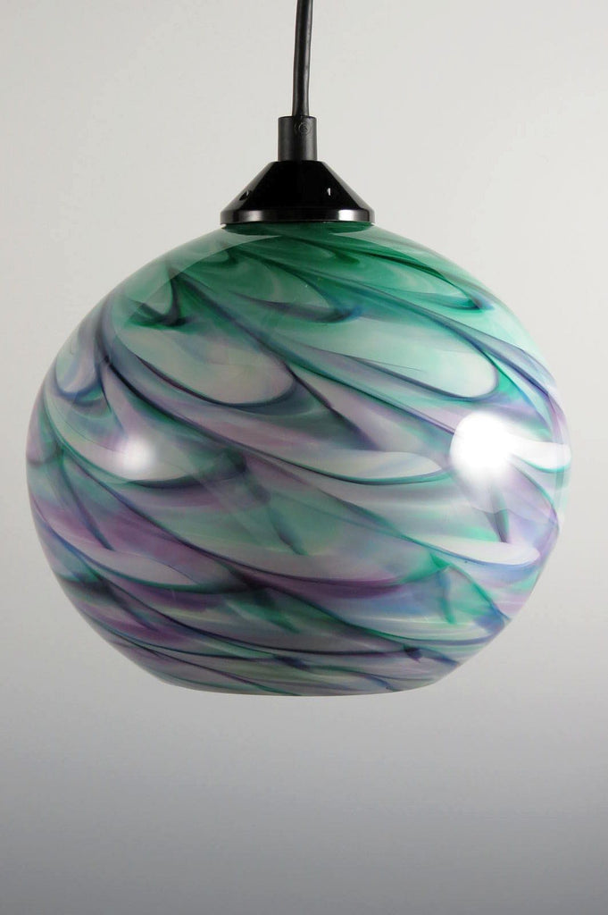 Cool Mix Green Optic Blown Glass Pendant Lamp