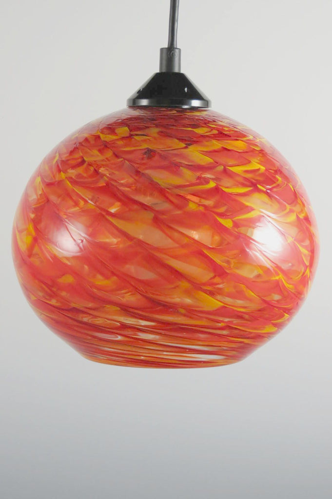 Hot Mix Clear Optic Blown Glass Pendant Lamp