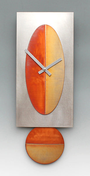 Steel Oval Copper Clock