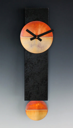 Narrow Black and Copper Clock