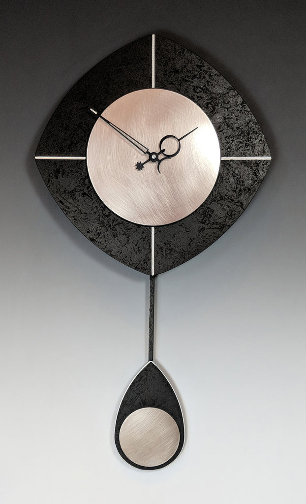 Black and Steel Drop Clock