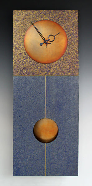 Blue and Gold Pendulum Clock