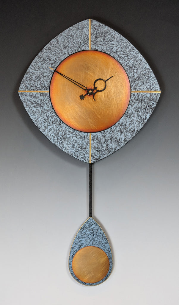 Blue and Copper Drop Clock