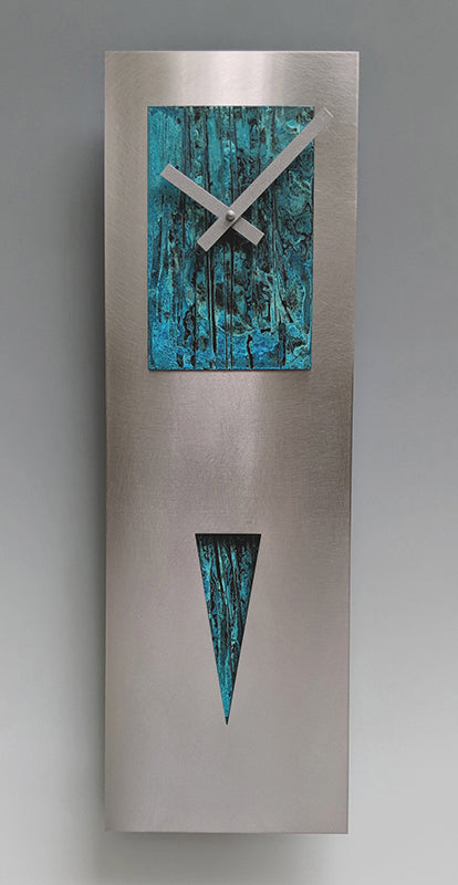 Steel and Verdigris Spike Clock