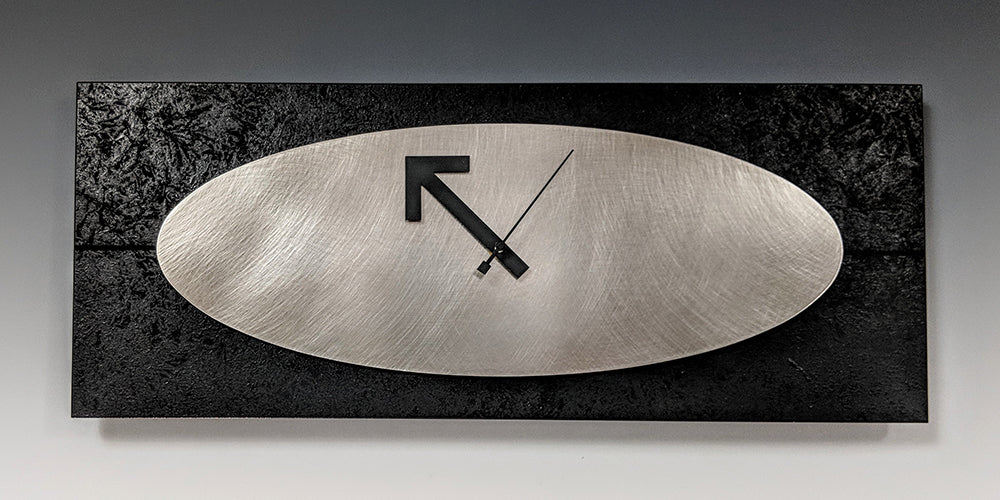 Marley Steel and Black Wall Clock