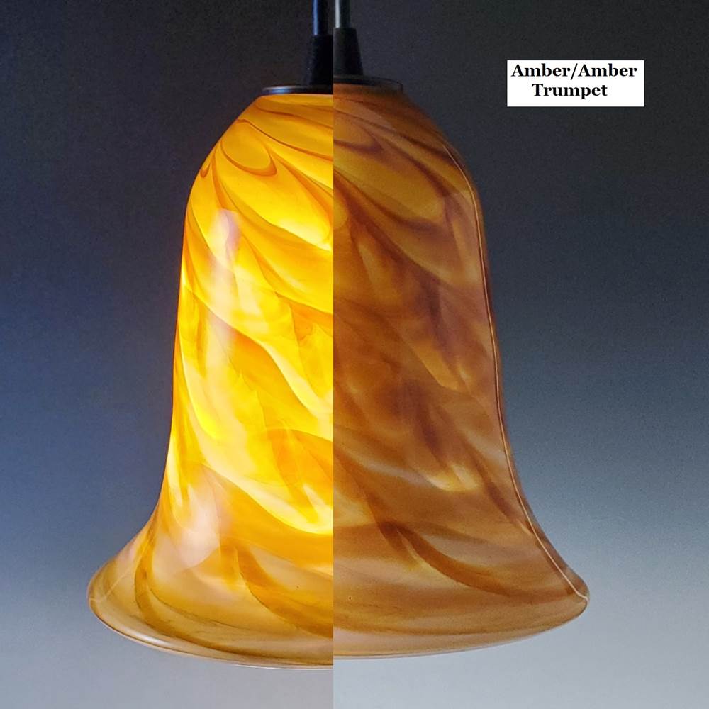 Amber Amber Optic Blown Glass Pendant Lamp