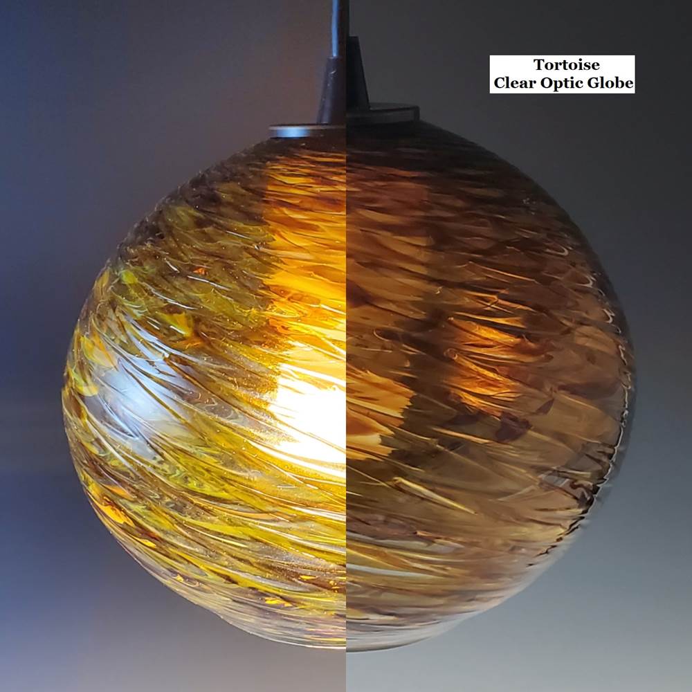 Tortoise Clear Optic Blown Glass Pendant Lamp