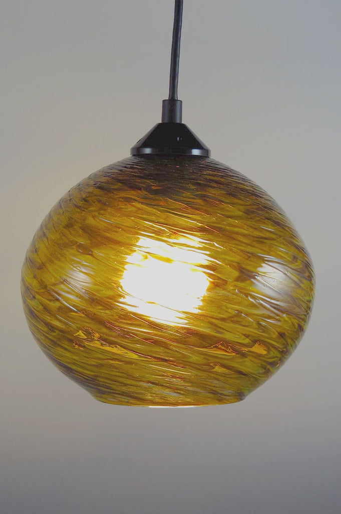 Tortoise Clear Optic Blown Glass Pendant Lamp