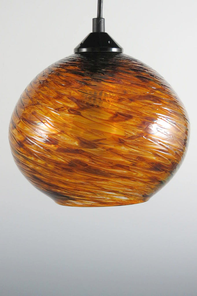 Tortoise Clear Optic Blown Glass Pendant Lamp
