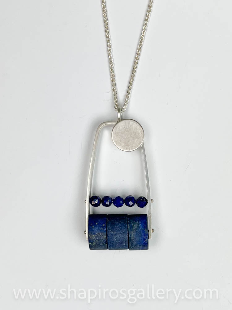 Squared Arc Necklace with Lapis