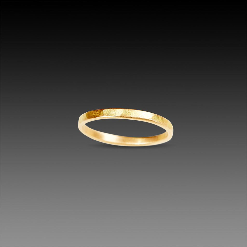 2mm Hammered Gold Band