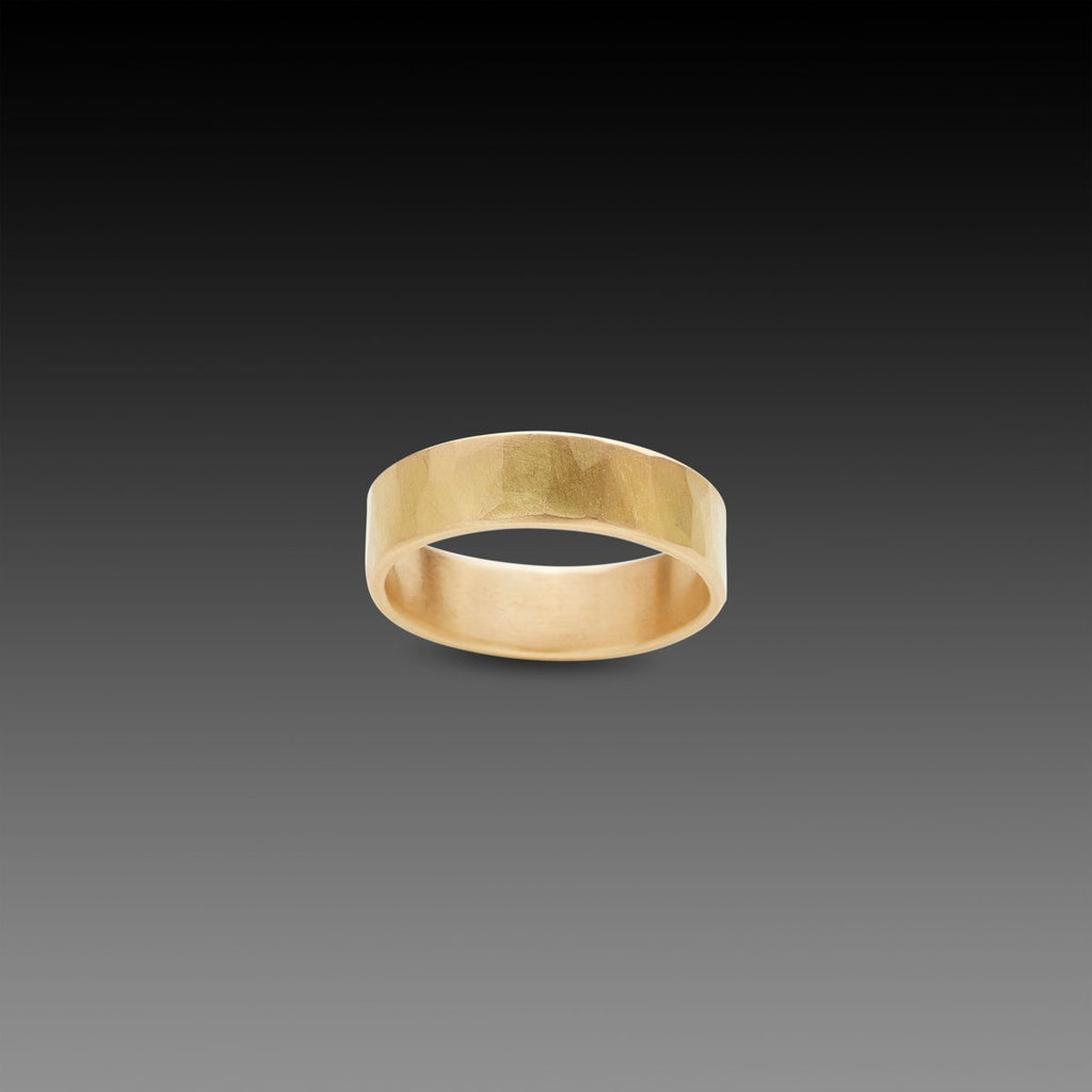 6mm Hammered Gold Band