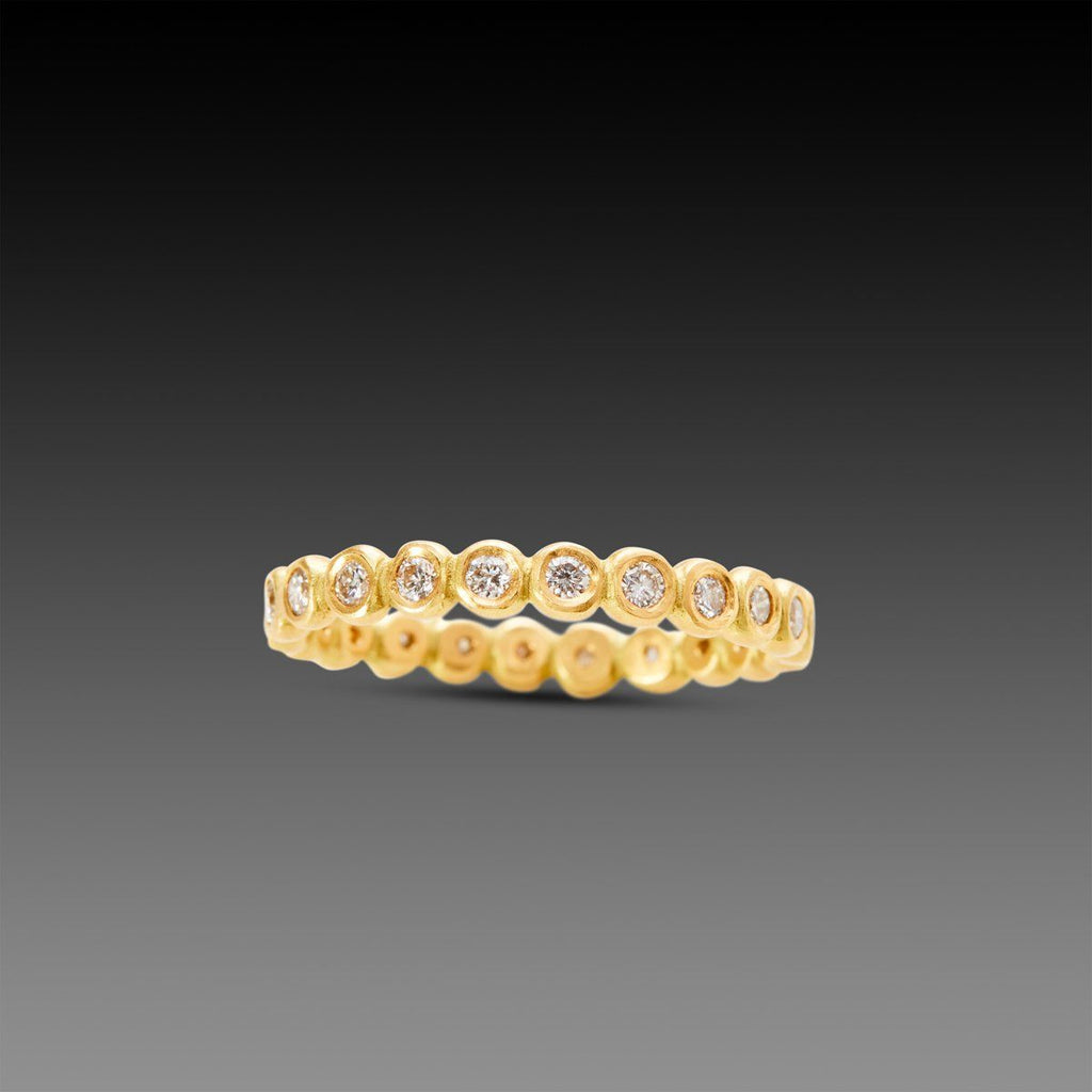 Hammered Dot Diamond Eternity Band