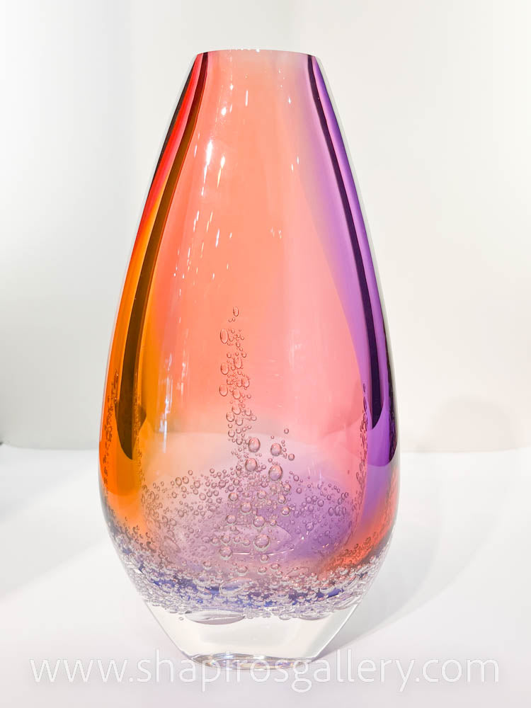 Teardrop Small Mouth Vase Red Multicolor