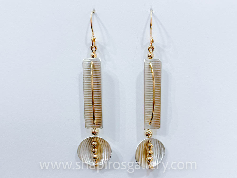 Rectangle Circle Drop Earrings