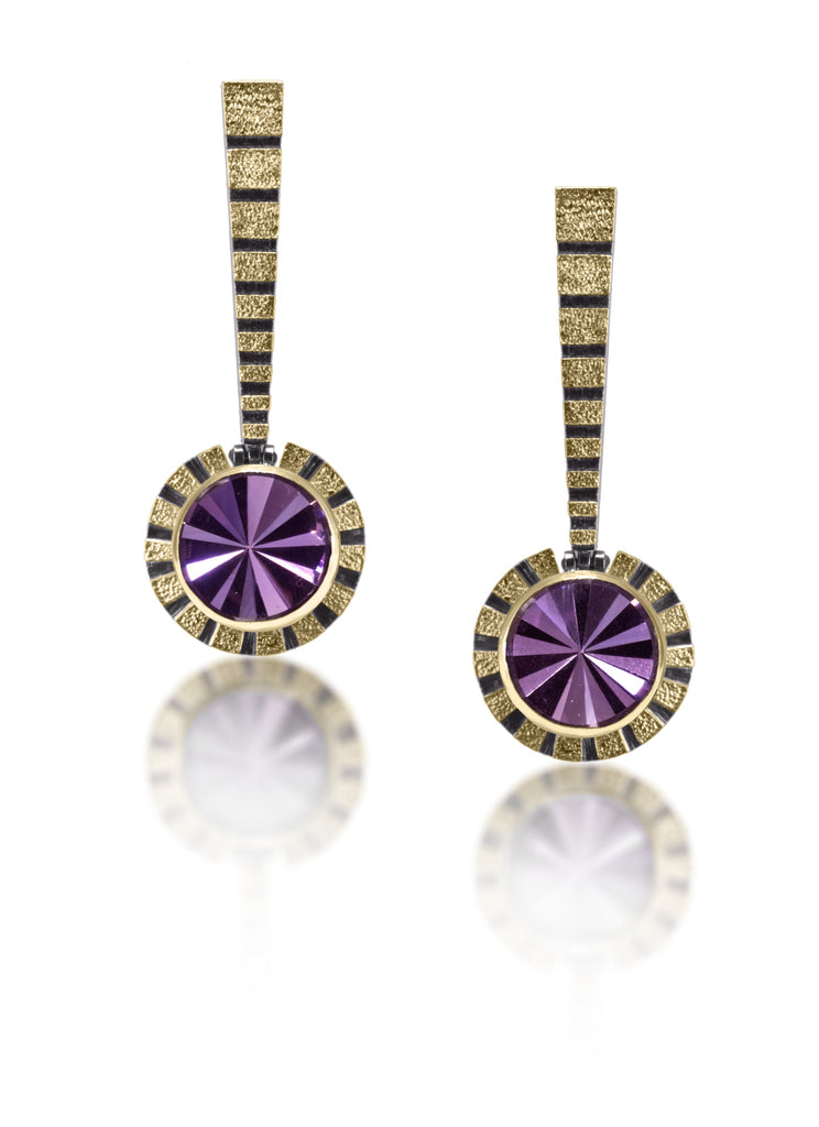 Amethyst Stripe Drop Earrings