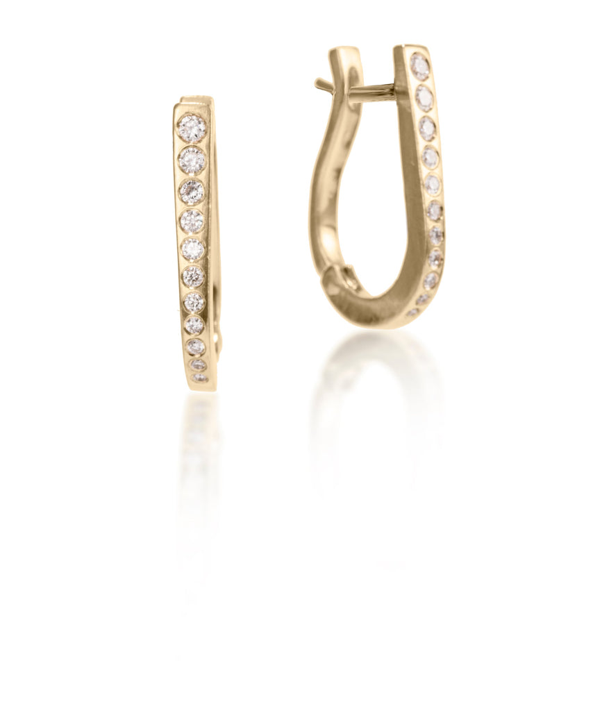 18K Gold Horseshoe Huggie Earrings