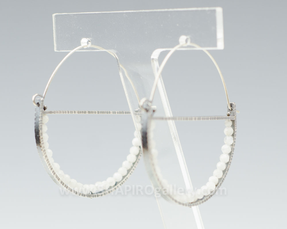 White Sapphire Hoop Earrings