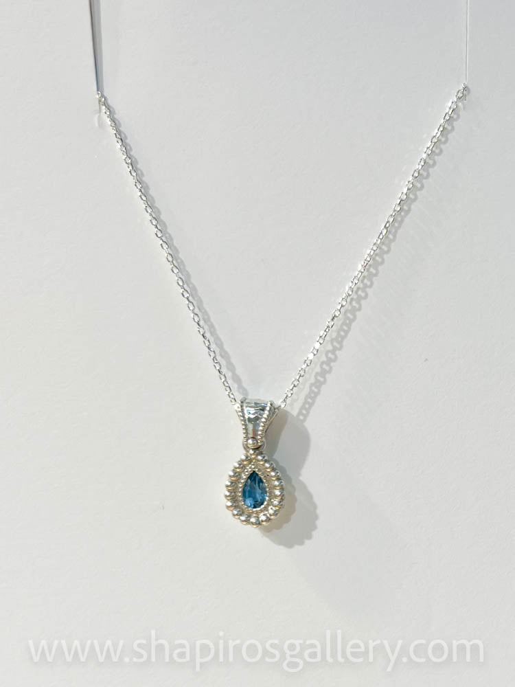Blue Topaz Pear Necklace