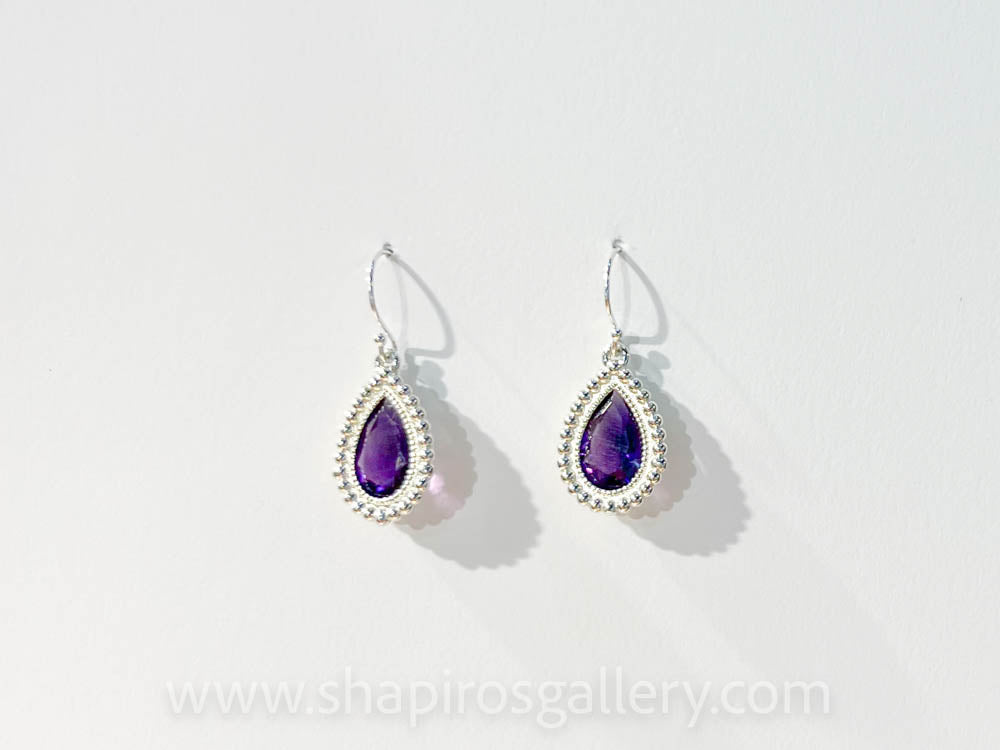 Amethyst Pear Earrings