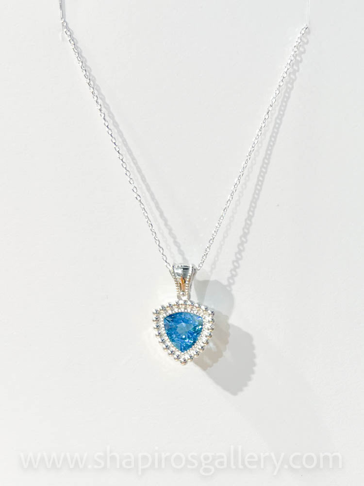 Blue Topaz Trillion Necklace