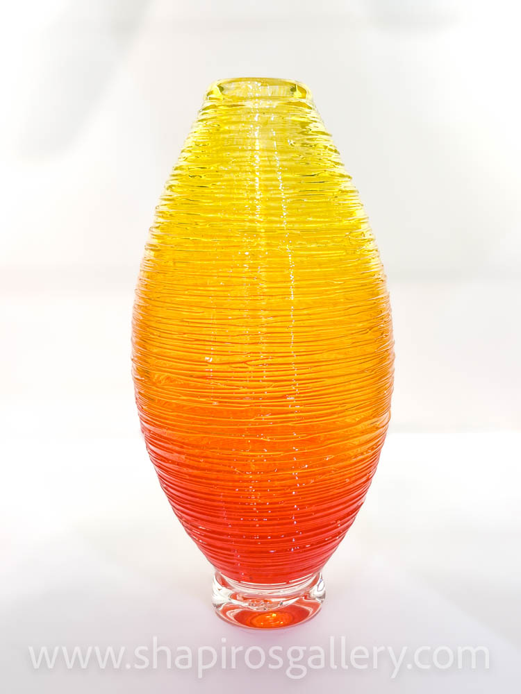 Large Shimmer Vase - Saffron Red