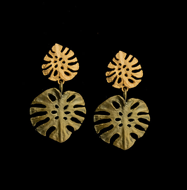 Monstera Large Post Earrings
