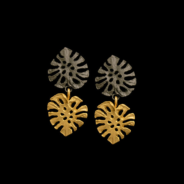 Monstera Dainty Post Earrings