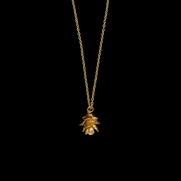 Pine Needle Single Cone Pendant Necklace