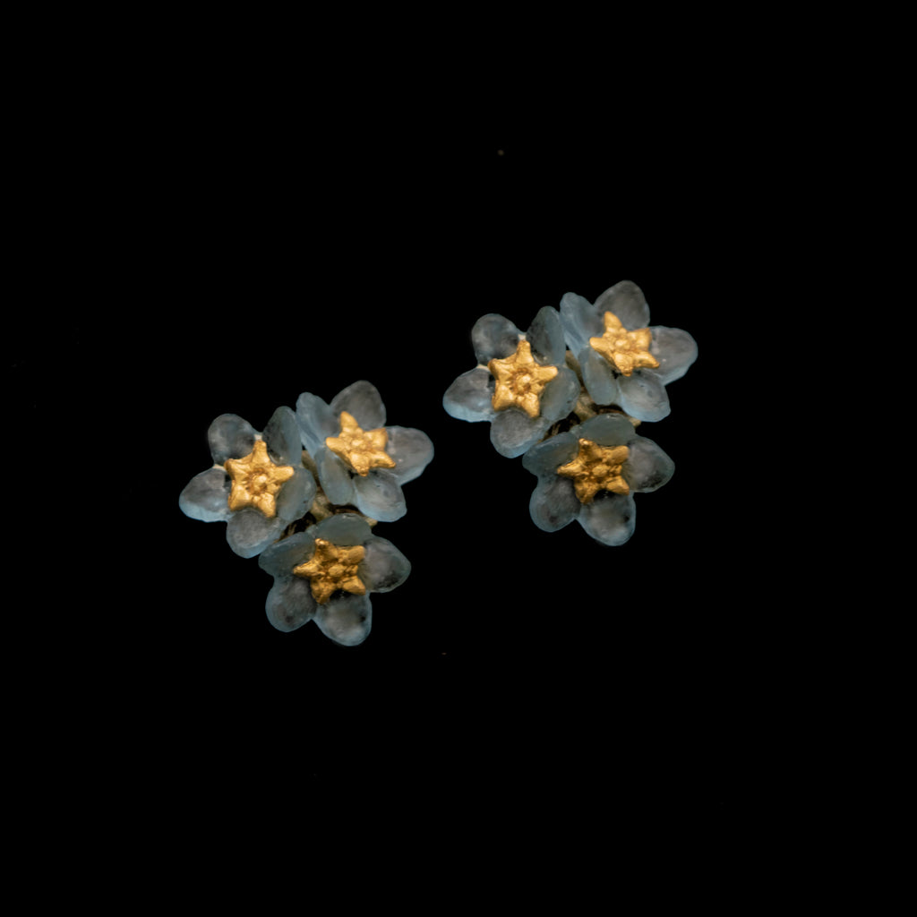 Forget Me Not Triple Post Earrings
