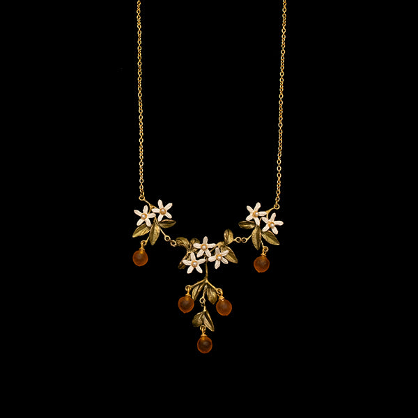 Dainty Orange Blossom Statement Necklace