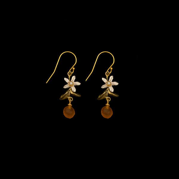 Dainty Orange Blossom Dangle Earrings