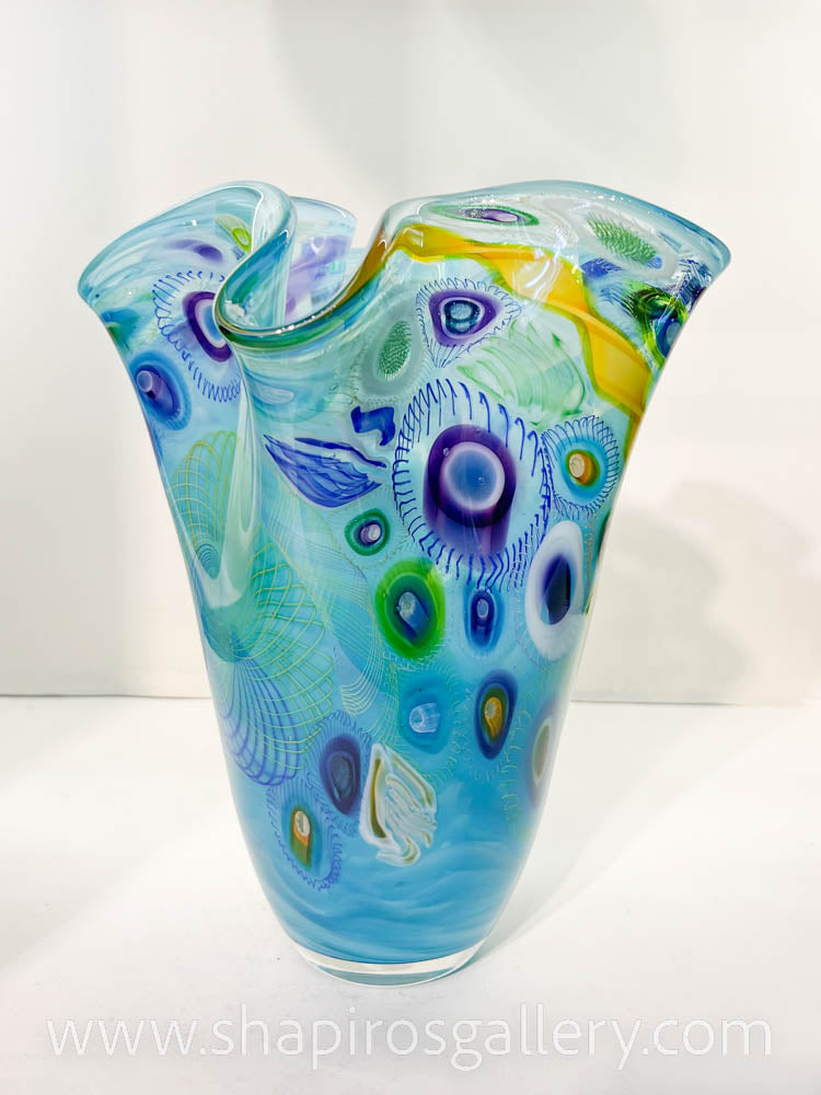 Small Fluted Vase - Seascape