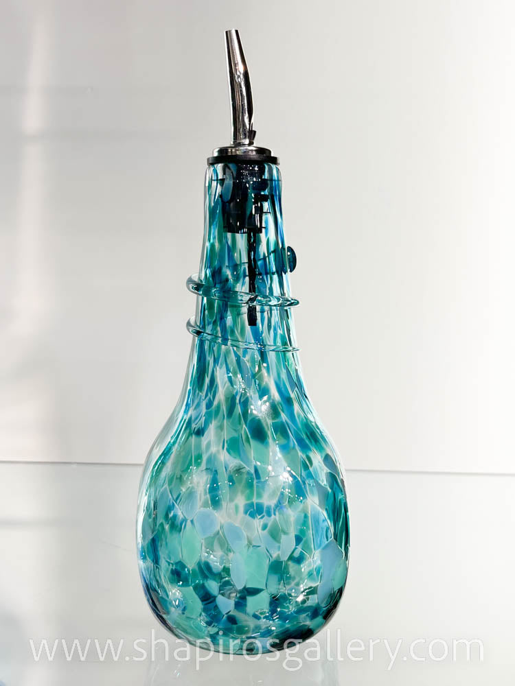 Blown Glass Oil Bottle - Teal