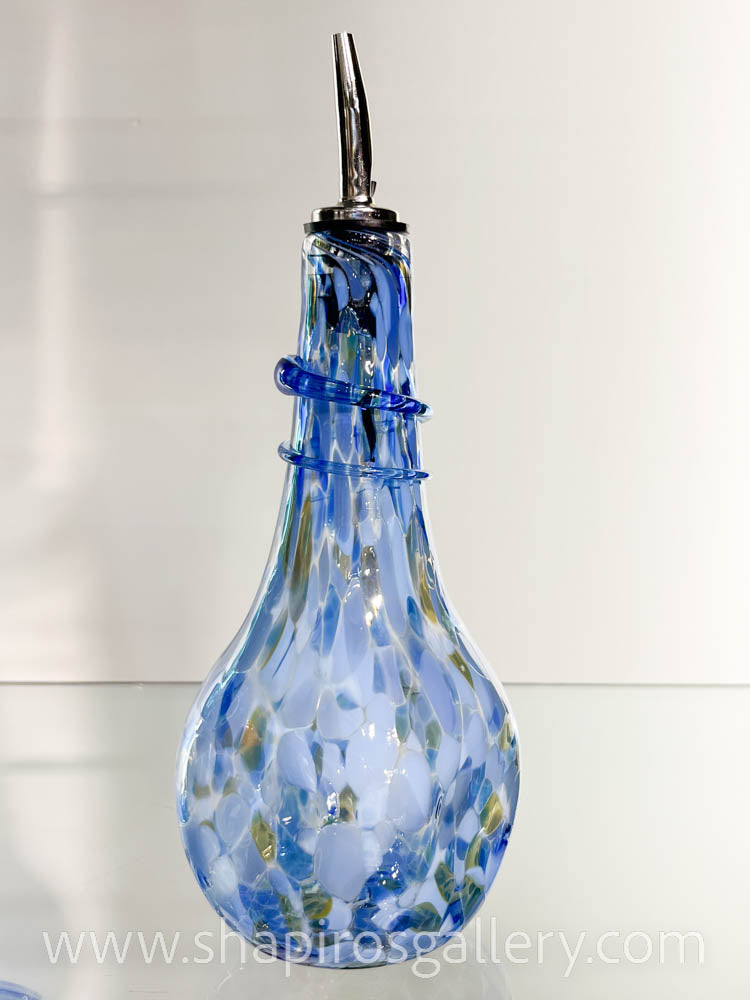 Blown Glass Oil Bottle - Light Blue