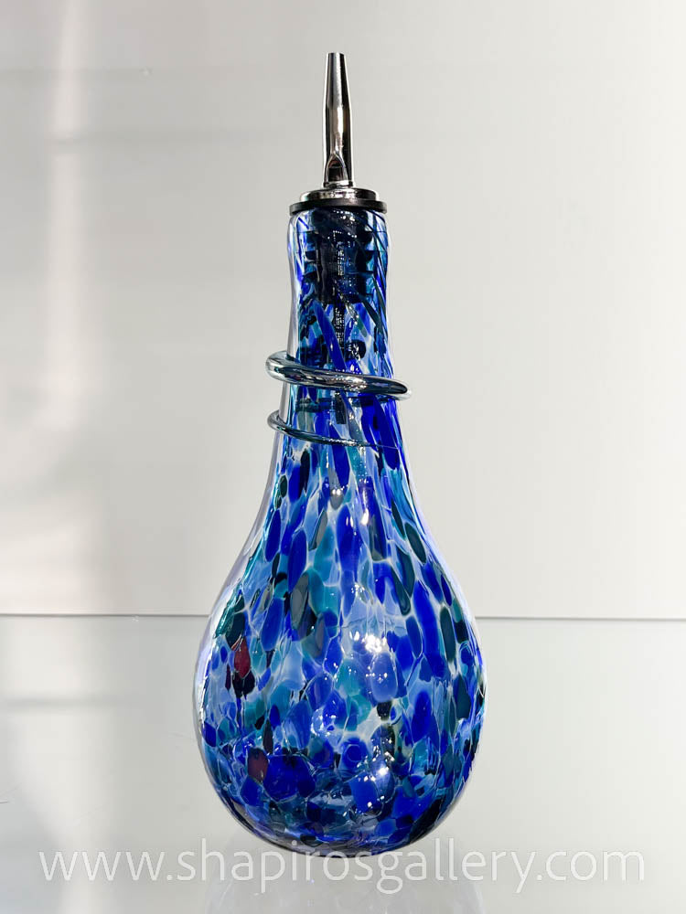 Blown Glass Oil Bottle - Blue