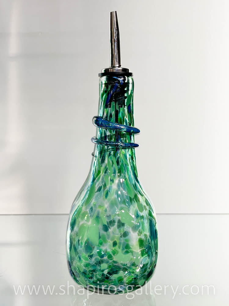 Blown Glass Oil Bottle - Green